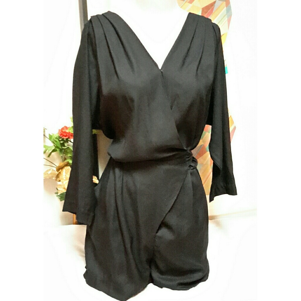 BCBGeneration Black Wrap Romper Shorts